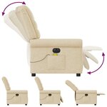 vidaXL Fauteuil inclinable de massage électrique crème tissu