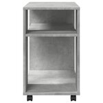 vidaXL Table d'appoint avec roues gris béton bois d'ingénierie