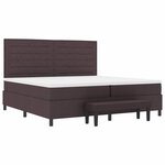 vidaXL Lit à ressorts avec matelas Marron foncé 200 x 200 cm tissu