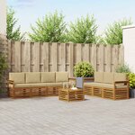 vidaXL Ensembles de canapés 8 pc Naturel et Beige Bois d'Acacia Massif