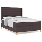 Lit Box Spring vidaXL avec Matelas - Brun Foncé  140x200 cm  Tissu