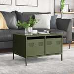 vidaXL Meuble TV vert olive 68x50x43 5 cm acier laminé à froid