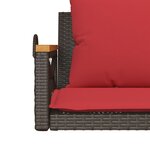 vidaXL Balancelle avec coussins marron 109x62x40 cm résine tressée