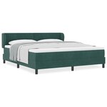 Lit avec sommier à ressort et matelas vidaXL Vert Foncé 180x200 cm en velours