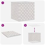 vidaXL Boîtes de rangement pliables 10 Pièces crème tissu intissé