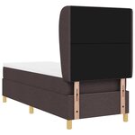 vidaXL Lit à ressorts avec matelas gris foncé 90x190 cm Marron foncé