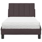 vidaXL Lit avec matelas Hanko marron foncé 90x190 cm tissu
