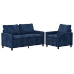 vidaXL Ensemble de Canapés 2 Pièces Bleu marine Polyester