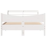 vidaXL Cadre de lit avec tête de lit blanc 160x200 cm bois pin massif