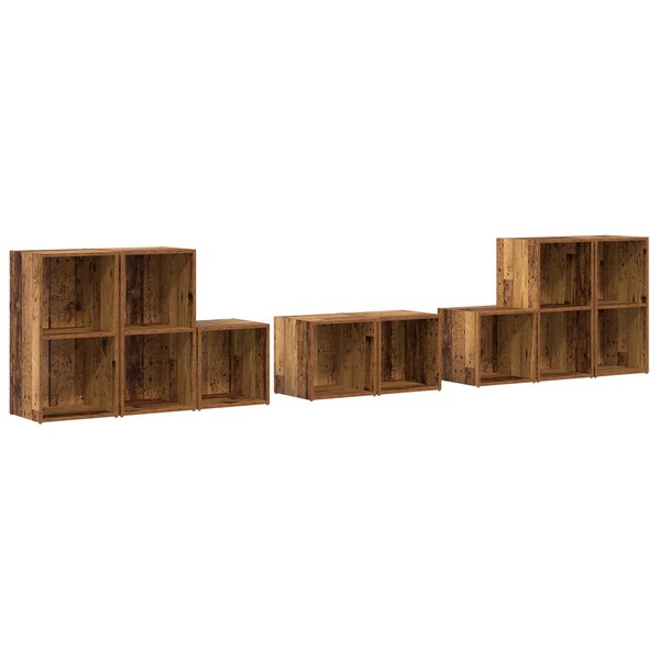 vidaXL Ensemble de meubles TV 8 Pièces Bois Ancien Bois d'ingénierie