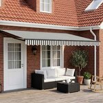 vidaXL Store rétractable manuel avec LEDs Anthracite et blanc 4 x 2 m