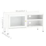 vidaXL Meuble TV Blanc 90x30x44 cm Acier et verre