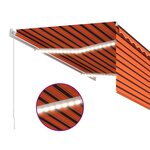 vidaXL Auvent rétractable manuel store et LED 3x2 5 m Orange et marron