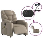 vidaXL Fauteuil de massage inclinable électrique cappuccino similicuir