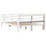 vidaXL Cadre de lit et tête de lit sans matelas blanc 135x190 cm