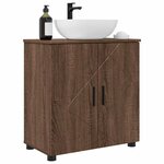 vidaXL Cabinet de salle de bain avec porte Chêne brun 61 x 35 x 64 cm