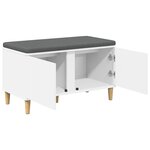 vidaXL Banc d'entrée avec coussin avec stockage Blanc 80 x 38 x 46 cm