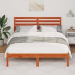 vidaXL Cadre de lit avec tête de lit Brun cire 120 x 190 cm Pin massif