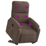 vidaXL Fauteuil inclinable de massage marron tissu microfibre