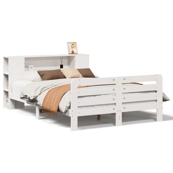 vidaXL Cadre de lit sans matelas blanc 120x190 cm bois de pin massif