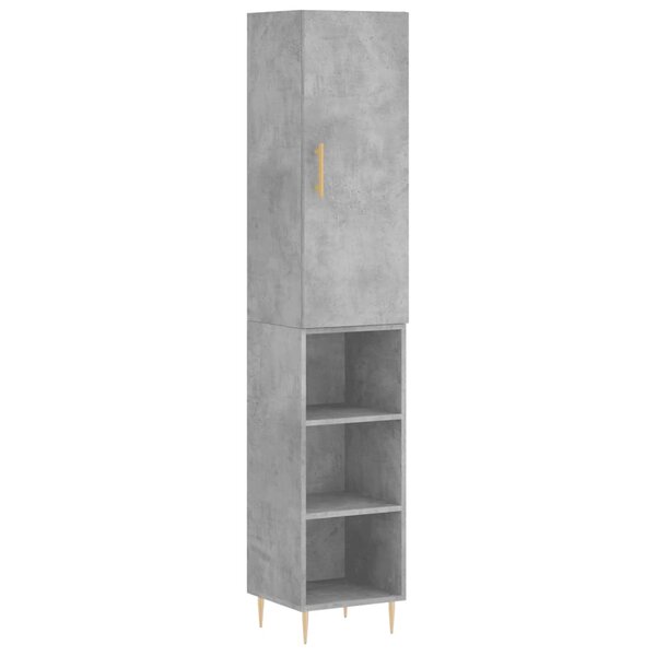 vidaXL Buffet haut Gris béton 34 5x34x180 cm Bois d'ingénierie