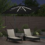 vidaXL Parasol banane à mât déporté Noir 249 x 249 x 250 cm