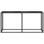vidaXL Table console Marbre noir 160x35x75 5 cm Verre trempé