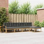vidaXL Ensemble de canapés d'extérieur 4 pc Blanc et anthracite
