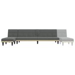 vidaXL Canapé-lit en forme de L gris foncé 255x140x70 cm tissu