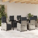 vidaXL Ensemble de salle à manger de jardin 7 pièces en gris clair poly rattan