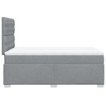 vidaXL Sommier à lattes de lit et matelas gris clair 120x190 cm tissu