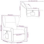 vidaXL Fauteuil inclinable de massage électrique Gris clair Tissu