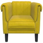 vidaXL Fauteuil jaune velours