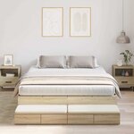 vidaXL Cadre de lit avec rangement Chêne Sonoma 236.5 x 140 x 31.5 cm