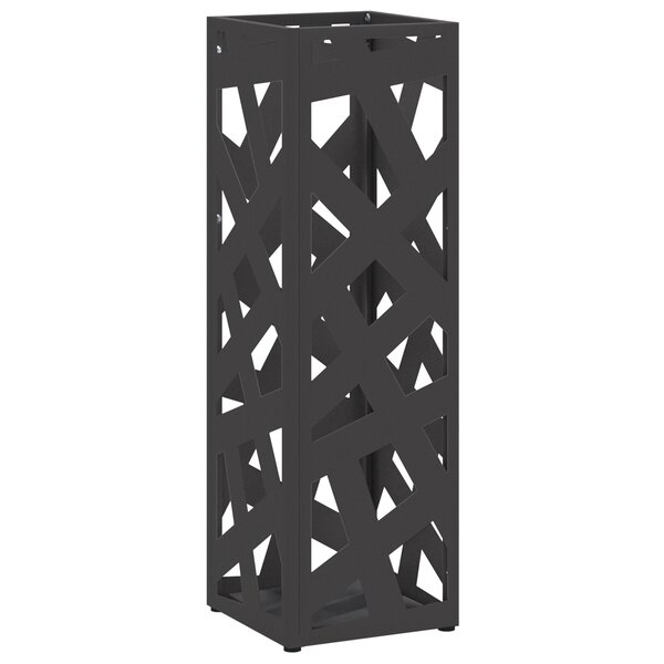 vidaXL Porte-parapluie Noir Métal Moyen Motif Support de parapluies