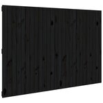 vidaXL Tête de lit murale Noir 166x3x110 cm Bois massif de pin