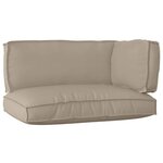 vidaXL Set de coussins de palette 3 Pièces Taupe Tissu Oxford