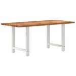 vidaXL Table à manger marron clair bois de chêne massif rectangulaire