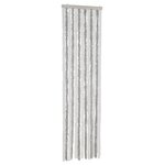vidaXL Rideau anti-mouches gris clair et blanc 56x200 cm chenille