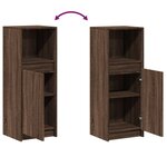 vidaXL Buffet avec LED chêne marron 38x34x100 cm bois d'ingénierie