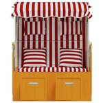 vidaXL Strandkorb avec coussins Résine tressée bois solide Rouge blanc