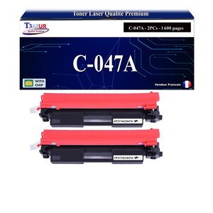 T3AZUR - 2 x Toners compatibles avec Canon 047 pour Canon LBP-112  LBP-113w  MF-112  MF-113w Noir - 1 600p