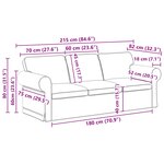 vidaXL Canapé Taupe 215 x 82 x 80 cm tissu