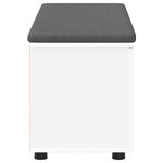 vidaXL Banc d'entrée avec coussin avec stockage Blanc 100 x 38 x 46 cm