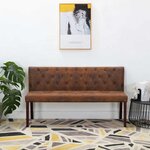 vidaXL Banc 148 5 cm Marron Similicuir daim