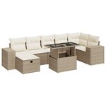 vidaXL Salon de jardin avec coussins 5 Pièces beige résine tressée