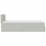 vidaXL Cadre de lit ottoman et matelas gris clair 90x200 cm velours