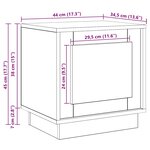vidaXL Cabinet de chevet avec Gris 44 x 34 5 x 45 cm Bois d'ingénierie