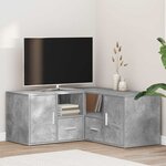 vidaXL Armoire d'angle gris béton 160x40x45 cm bois d’ingénierie