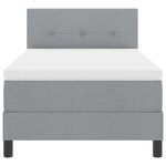 vidaXL Lit à ressort avec matelas et lumière LED Gris clair 90x190 cm Tissu
